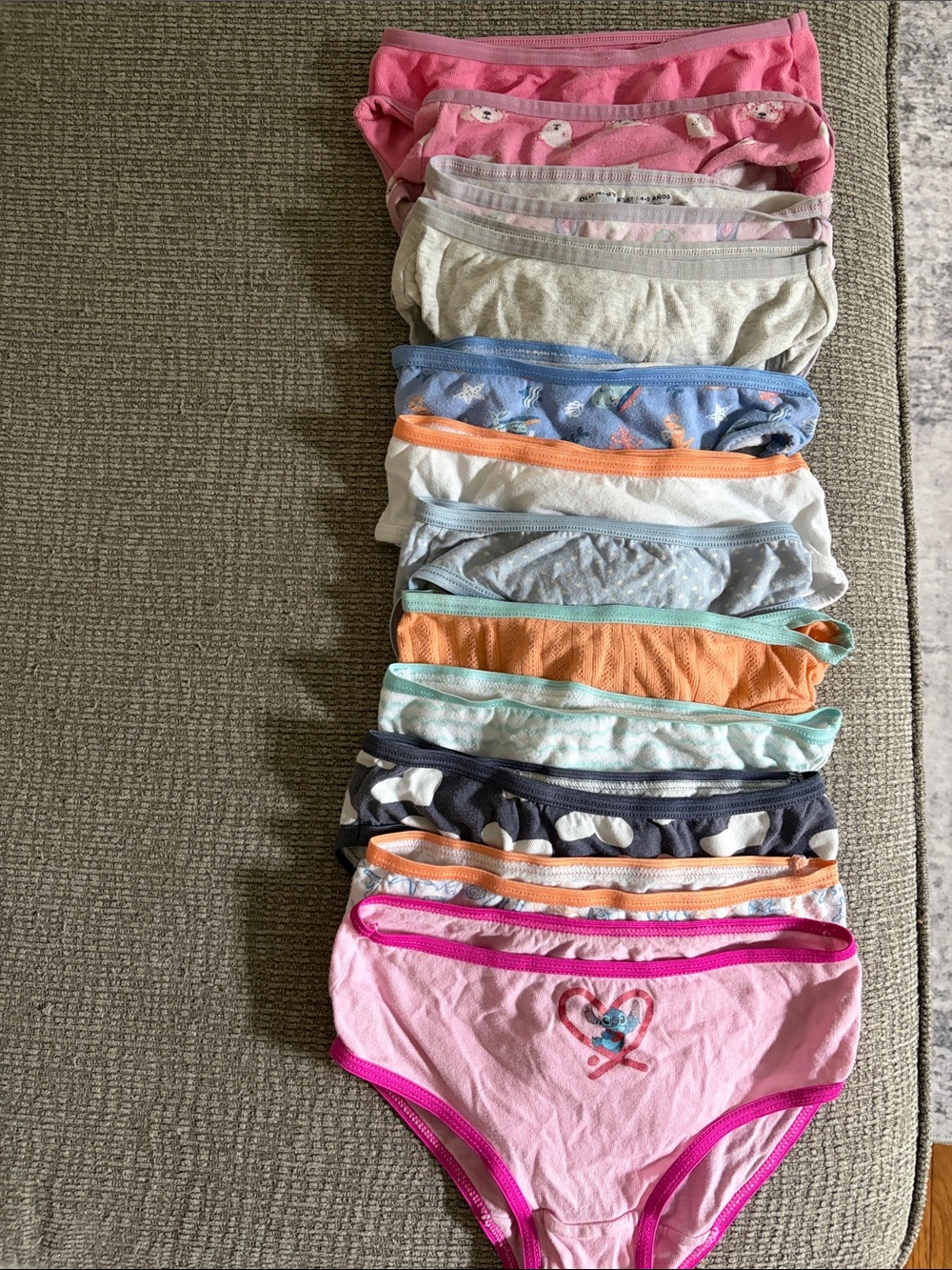 12 Assorted Girls cotton briefs size 4-5. Old Navy and Cat & Jack